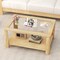 Rectangular Coffee Table with Tempered Glass Top and 2-Tier Storage Shelf